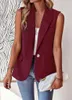 Women's Vests Office Lady Blazer For Women Solid Single Button Sleeveless Jackets Summer Elegant V Neck Blazers Vest Female Clothing