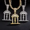 Hanger Kettingen Jezus Christus Kruis Ketting Iced Out Met 4mm Breed Touw Ketting Hip Hop Sieraden Cadeau Voor Mannen Vrouwen