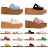 Top Fashion Linen Designer Sandals Women Platform Slides Flat Beige Black White Pink Cloud Soft Slippers Womens Sandale Beach Shoes Low Heel Sliders Size 35-42