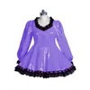 Abiti casual Sissy Lolita Costumi sexy in pelle PVC Con serratura Aline Abito da cameriera Manica lunga In pizzo Streetwear Club Aderente S-7XL