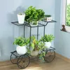 Other Garden Buildings Large Metal Flower Stand Indoor Garden Cart Plant Holder Wrought Iron Plants Display Shelf Rack Outdoor Decorating Garden YQ240304