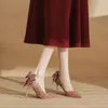 Chaussures habillées taille 31-43 rouge mariage femmes talon aiguille mariée chinoise talons hauts