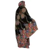 Ställer in traditionell nationell kostym afrikansk kvinna tryck turban kaftan abaya ramadan eid muslimska hijab klänningar femme arabia amira kalkon