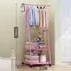 Hangers Removable Bedroom Hanging Clothes Rack With Wheels Floor Standing Coat Multi-function Modern Wardrobe Hanger