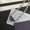 Luxury men pendant designers necklaces enamel lady accessories vintage street jewelry love triangle letters teen girls trendy chain necklace designer ZB011 F4