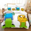 Set Adventure Time Finn och Jake The Dog Face Bedding Set Single Twin Full Queen King Size Bed Set Aldult Kid Bedroom duvetcover Set