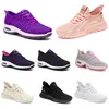 Sapatos de caminhada femininos novos tênis de corrida masculinos sapatos baixos sola macia moda roxo branco preto confortável esportes bloqueio de cor q6 13