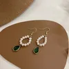 Baumelnde Ohrringe 2024 Mode Boho Schmuck Design Vergoldet Lange Runde Perle Kristall Strass Wassertropfen Für Frauen Mädchen
