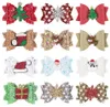 Noël Glitter Hair Bows pinces à cheveux ailes Polka Dot Print Barrettes arbre de Noël Santa Claus Chaussettes Épingles à cheveux Boutique Accessoires M7195430