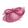 Bérets X4053 accessoires de cheveux de mode chapeaux de mariage en lin femmes coiffes élégantes chapeau de fascinateur mariée