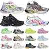 Runner 7 7.5 Robe de créateurs femmes hommes noir blanc rose rose vert graffiti Forme Tripler Tennis Chaussures Trainers Big Size Sneakers