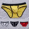 Cuecas sexy homens cintura baixa bolsa briefs confortável roupa interior separação calcinha elástica sleepwear homem troncos de natação