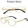 Sunglasses Anti-Scratch Reading Glasses With Case Men Women Glass Lens Alloy Full Frame Presbyopic Magnifying Eyewear Diopter