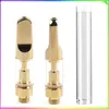 Gold TH205 Vape Cartridges With Plastic Tube 0.5ml 0.8ml 1.0ml Ceramic Coil Atomizer Full Golden 510 Thread Empty Carts