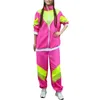 Men's Tracksuits Unisex Set Leisure And Entertainment Multicolored Retro Hip-Hop Stage Costumes Daily Casual All-Match Clothing