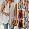 Women's Vests Office Lady Blazer For Women Solid Single Button Sleeveless Jackets Summer Elegant V Neck Blazers Vest Female Clothing