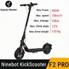 EU Stock Ninebot av Segway F2 Pro Kickscooter 30 km/h max hastighet 900W Motor Smart Electric Scooter 55 km Max Range Scooters