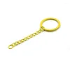 Keychains 10pcs/lot 30mm Colorful Metal Accessories Key Ring Chain 90mm Long Round Split Keychain Keyrings Wholesale