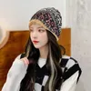 Berets Weather Beanie Chapéu Inverno Térmico Retro Listrado Color Block Mulheres com forro de lã grosso elegante para orelha