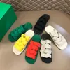 Nieuwe Zomer Designer Gebreide pantoffels Heren Dames Luxe mode Slijtage Sandalen wit rood groen Stretchdoek antislip sandaal heren dames buiten pantoffel