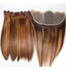 Dilys Brazilian Straight Funmi Hair Bundles with Lace Frontal Mixed Color Indian Virgin Human Hair Weaves with 13x4 Closure 822 i8158861