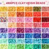 6MM Polymer Clay Beads Set Rainbow Color Flat Chip Beads For Boho Bracelet Necklce Making Letter Beads Unique Accessorie Kit DIY 240220