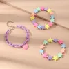 Bracelets de charme 3pc / set mode bonbons couleur acrylique étoiles coeur charmes pendentif perles mignon bracelet bracelets ensembles pour femmes filles anniversaire