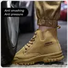 Boots Black Leather Men Winter Plush Work Safety Indestructible Steel Toe Anti-smash Shoes Anti-puncture Protective Footwear