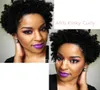 Pixie cut short Kinky Curly human hair wigs for black women bob full Machine made lace front wig2991015