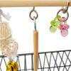 Toys Parrot Playground Parakeet Perches Outside Cage Bird Climbing Ladder Swing Toy Natural Wood Cockatiel Play Gyms Stand Perches