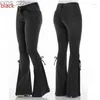 Jeans Jeans Wepbel Mid-taille Veterbroek Denim Stretchkleding Uitlopende lage taille Skinny Bodycon 240304