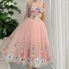 Party Dresses Lsym Pastrol Floral Appliciques Prom Gown A-Line Ankle-Length Homecoming 2024 Fairy Spaghetti Strap Birthday