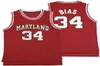 Dikiş Len 34 Bias Maryland Terrapins Film Basketbol Formaları Erkekler S M L XL XXL XXXL8034950