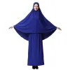 Set Ramadan Muslim Prayer Plagment 2 Piece Set Women Khimar Abaya Long Hijab kjol Full Cover Islam Clothes Burka Niqab Dress