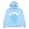 Herrtröjor tröjor herrar ny himmel blå sp5der hoodie män kvinnor 1 hip hop ung thug spindel värld bred 555555 tryck pulloverfgeqba1c