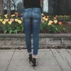 Women's Jeans Women Denim Skinny Pencil Pants Ripped Destroyed Pleated Stretch Jeans Slim Casual Jean Trousers Streetwear Plus Size 2020 240304