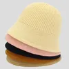 Bérets Été Respirant Tricoté Coton Lin Seau Chapeau Pour Femmes Printemps Simple À La Mode Pêcheur Chapeaux Noir Bassin Cap Panama Caps