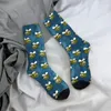 Meias masculinas Abelhas Azul Engraçado Retro Zombie Street Style Seamless Crew Sock Gift Padrão Impresso