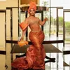 Бальные платья Скромное кружевное вечернее платье Aso Ebi с прозрачным вырезом и аппликацией в африканском стиле, платье для выпускного вечера с длинными рукавами, черные свадебные платья для девочек