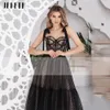 JEHETH noir à pois robe de bal pour les femmes Tulle dos ouvert bretelles en dentelle chérie une ligne robes de soirée longueur de thé 240227