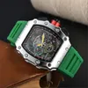Högkvalitativa toppmärken Racing Series Luxury Mens Watch Sports Silicone Strap Super Designer Movement Watches