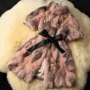 毛皮2023女性新しい到着Real Rex Rabbit Fur Coat女性用ウィンターコートDFP301Bのための本物の天然ウサギヒョウ毛ジャケット