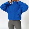 Lu Align Warm Align Veste d'hiver à capuche pour femme MODITIN Manteau décontracté avec fermeture éclair, vêtements de sport, de sport, joli tissu polaire, hauts amples, vêtements de rue, citron LL Jogger Lu Jogger