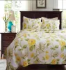 Embroidery Cotton Quilting Quilts yellow floral Home Quilt Luxury EL white AB SIDE printed Bedspread cotton BedCover King size 5086589