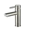 Bathroom Sink Faucets Nickel/Black 304 Stainless Steel Faucet Deck Mounted Cold Mixed Water Tap Toilet Table Basin