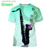 Männer T-Shirts Sommer Jazz Musikinstrument Saxophon T-shirt 3D Gedruckt Männer Frauen Mode Übergroße Tops Tees Kurzarm Kleidung Jungen L240304