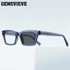 Солнцезащитные очки GENEVIEVE Классическая квадратная оправа с геометрическим дизайном, синие светозащитные очки, похромные, персонализируемый рецепт PFD2191