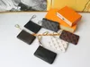 Keychain Ring KEY POUCH coin purse leather Credit Card Holder women men small zipper purses Wallet with box and dust bag