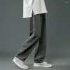 Jeans pour hommes Ceinture élastique Hommes Pantalons en denim à jambes larges Style Hip Hop Lavé avec poches Classique Droite pour le printemps