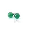 Stud Earrings Minimalist Natural Stone Round Beads Stund 1cm Agate Beaded Earring For Women Girls Ear Jewelry